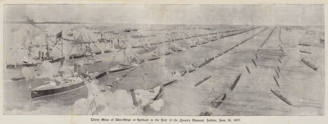 Trenta miglia di navi da guerra a Spithead nell
